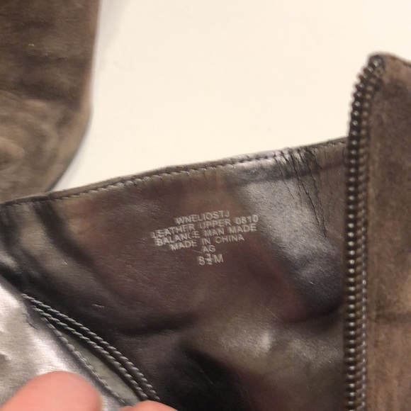 Nine West Brown Leather Suede Heeled Booties Size 8-1/2 - Picture 4 of 6